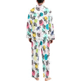 Dragonflies ginkgo leaves pattern Men's Long Pajama Set