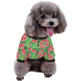 Watermelons tropical palm leaves pattern backgroun All Over Print Pet Dog Round Neck Fuzzy Shirt
