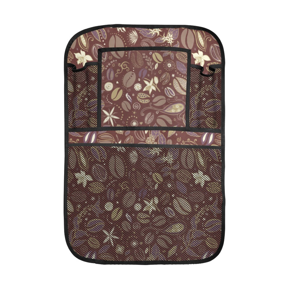 Coffee bean flower pattern Car Seat Back Organizer