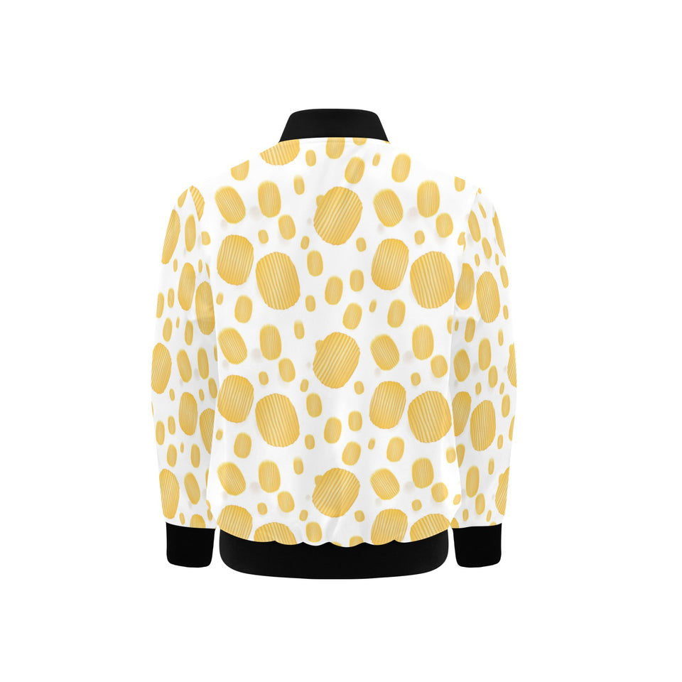 Potato Chips Pattern Print Design 03 Kids' Boys' Girls' Bomber Jacket