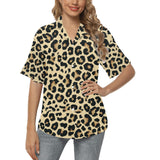 Leopard print design pattern Women's All Over Print Hawaiian Shirt