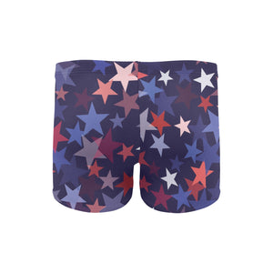Red blue star pattern Men's Swimming Trunks