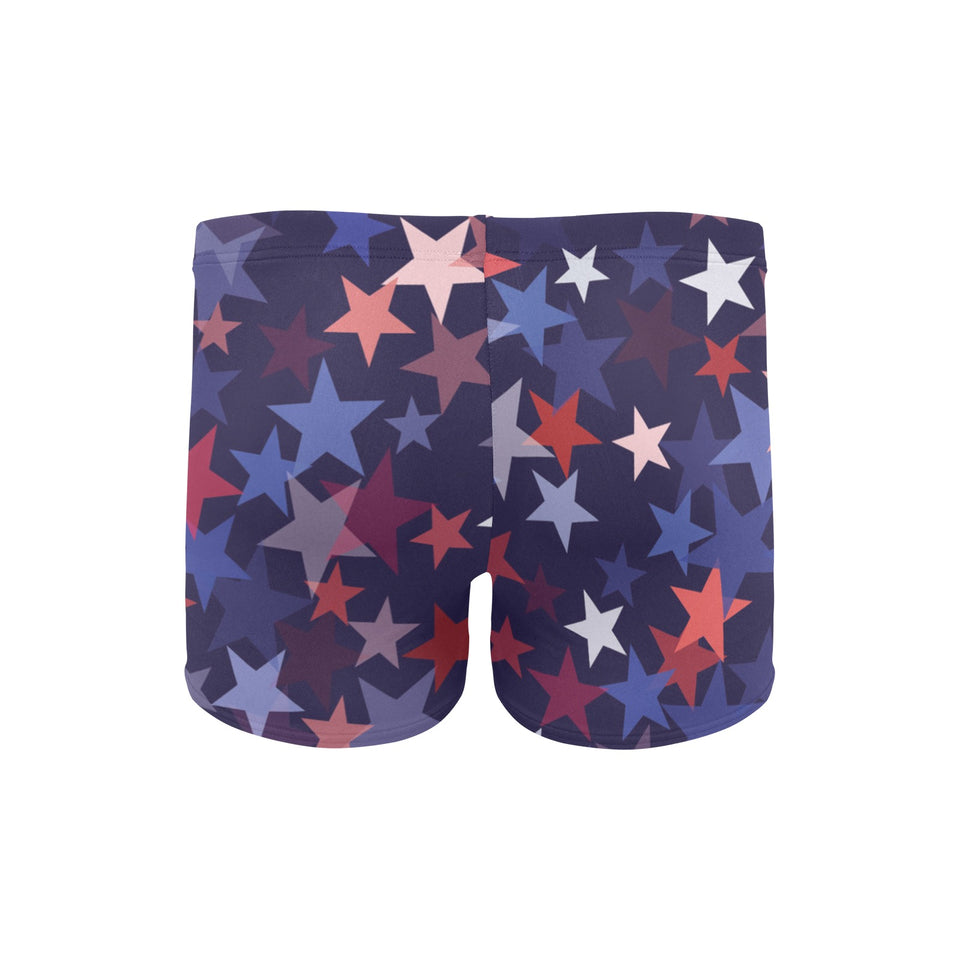 Red blue star pattern Men's Swimming Trunks