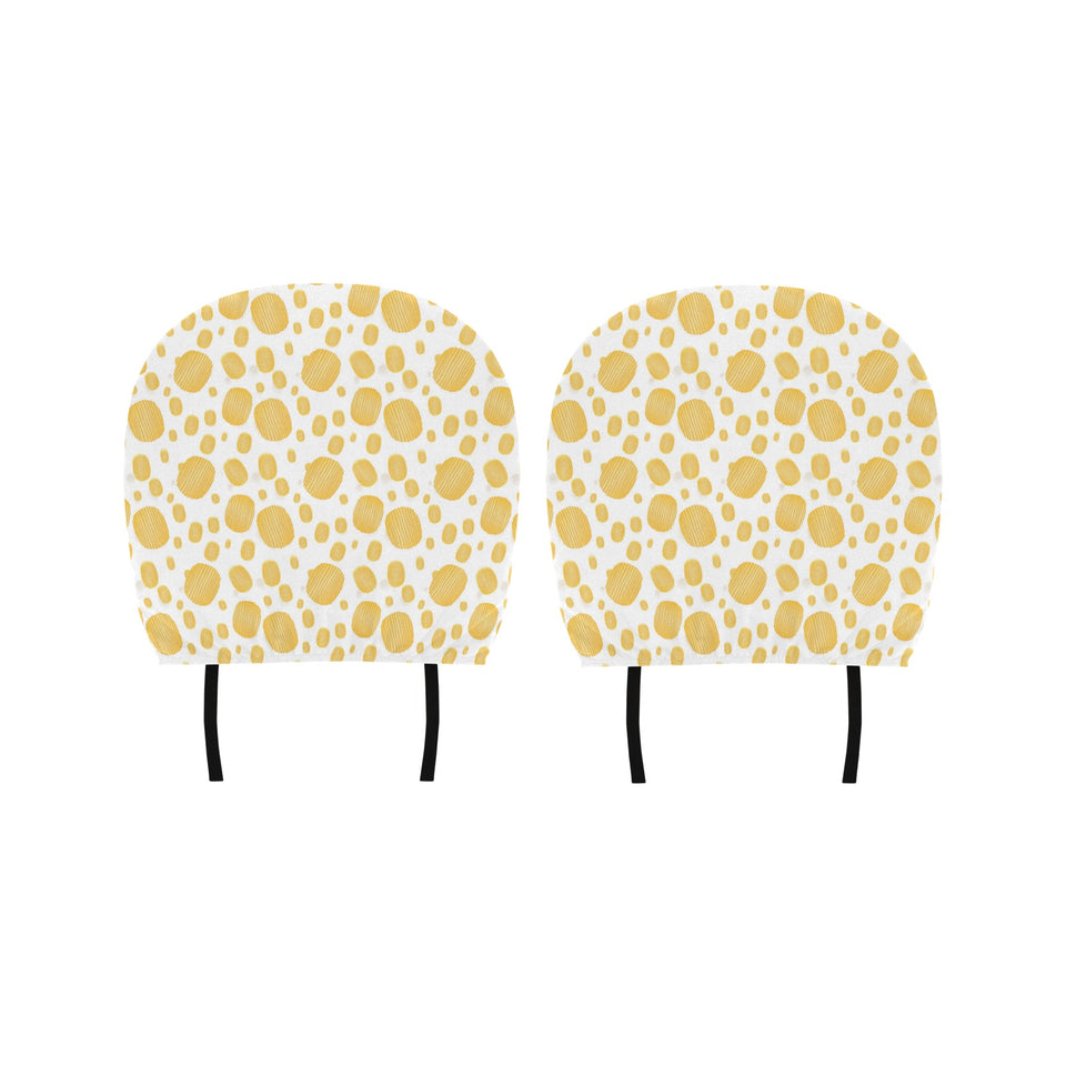 Potato Chips Pattern Print Design 03 Car Headrest Cover