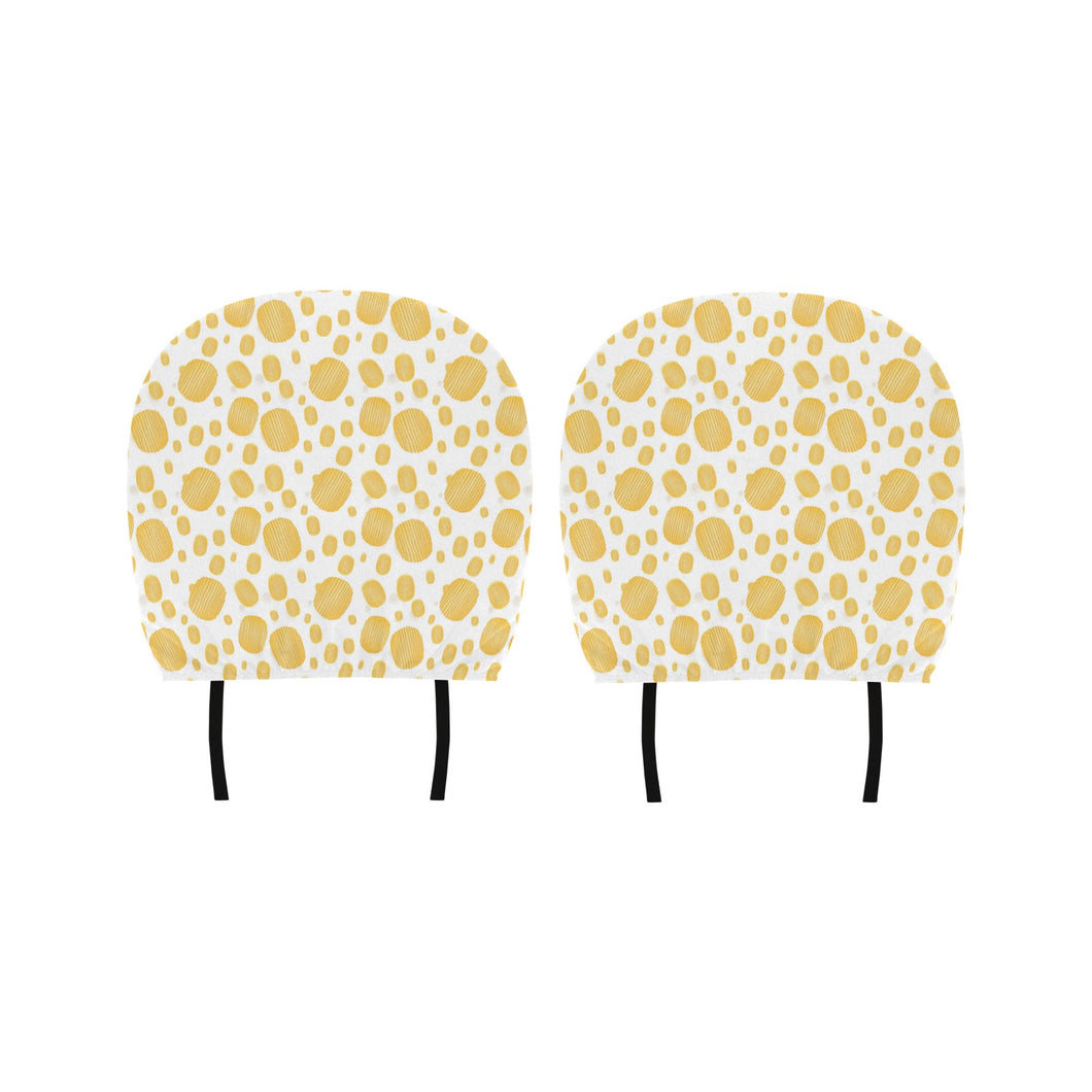 Potato Chips Pattern Print Design 03 Car Headrest Cover