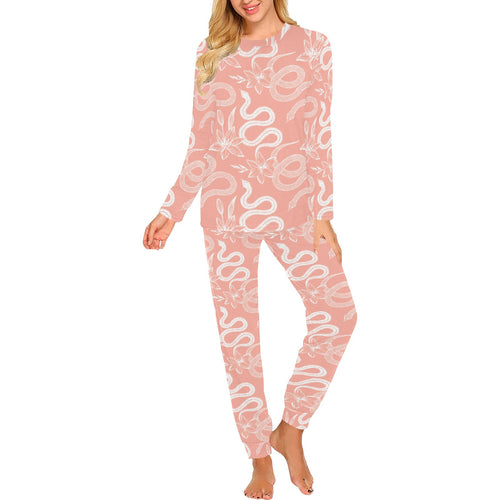 Snake lilies flower pattern Women's All Over Print Pajama Set