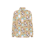 Cow bottle of milk pattern Women's Long Sleeve Polo Shirt