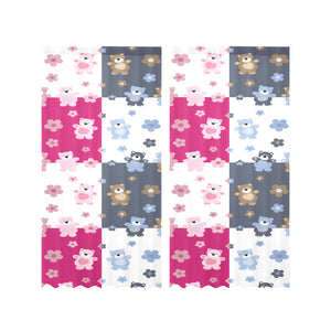 Teddy Bear Pattern Print Design 03 Gauze Curtain