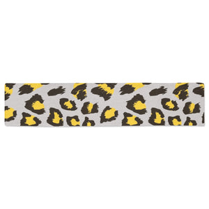 Gray Leopard print pattern Table Runner