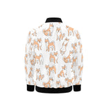 shiba inu dog pattern Kids' Boys' Girls' Bomber Jacket