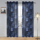 Blue Theme guitar pattern Gauze Curtain