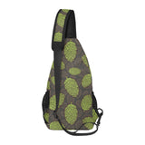 Hop pattern black background All Over Print Chest Bag