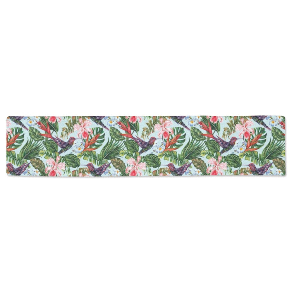Hummingbird Pattern Print Design 05 Table Runner