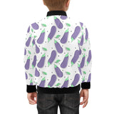 Eggplant Pattern Print Design 05 Kids' Boys' Girls' Bomber Jacket