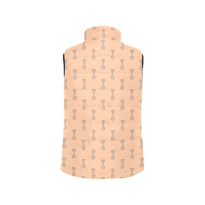 Engine Piston Cream Background Pattern Design 04 Women's Padded Vest