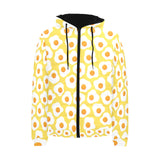 Fried Eggs Pattern Print Design 05 Men's Padded Hooded Jacket