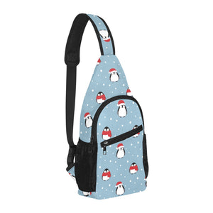 Cute penguin christmas snow pattern All Over Print Chest Bag