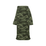 Digital Green camouflage pattern Blanket Robe with Sleeves