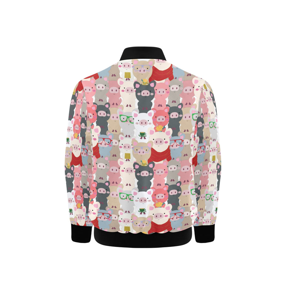 Pig Pattern Print Design 02 Kids' Boys' Girls' Bomber Jacket