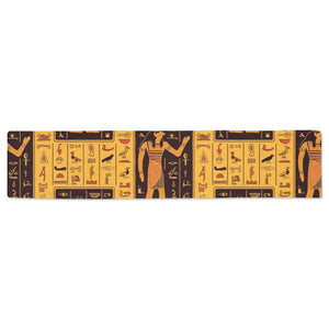 Egypt Hieroglyphics Pattern Print Design 05 Table Runner