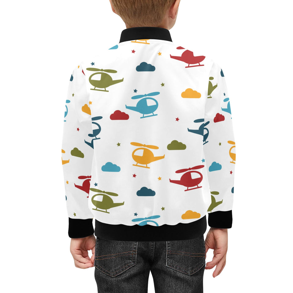 Colorful helicopter pattern Kids' Boys' Girls' Bomber Jacket