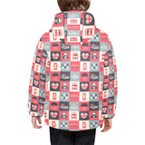 British Pattern Print Design 05 Kids' Boys' Girls' Padded Hooded Jacket