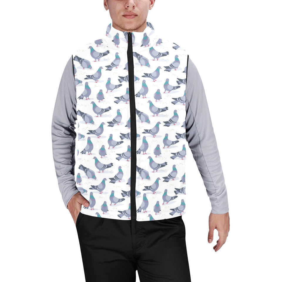 Pigeon Pattern Print Design 03 Men's Padded Vest