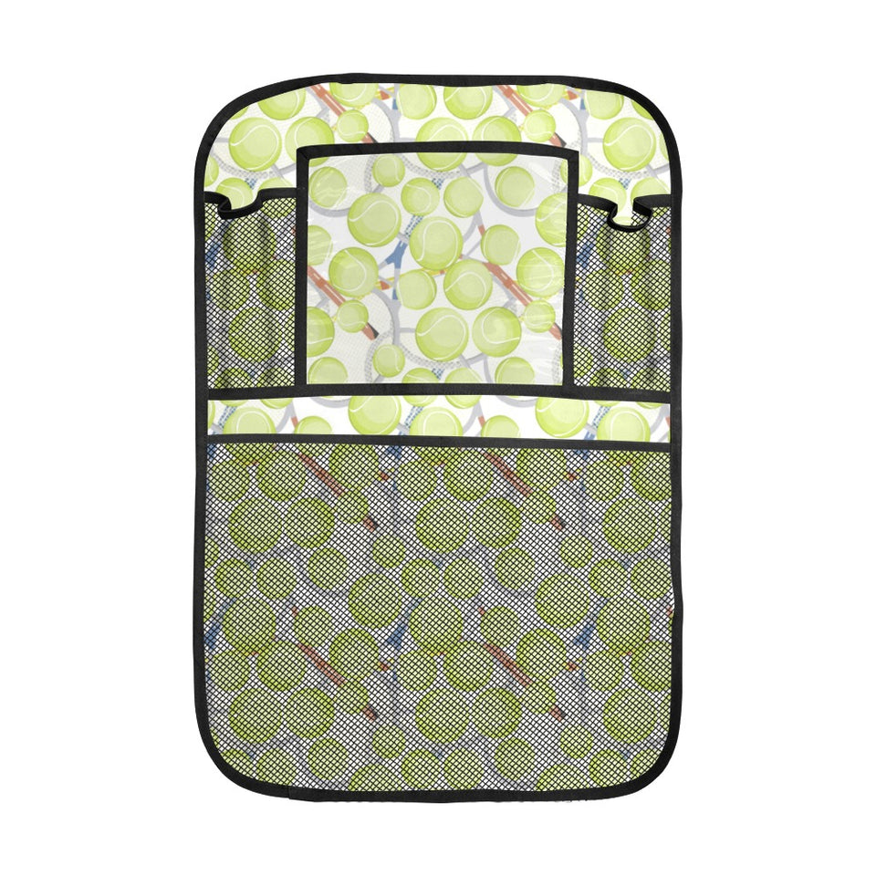 Tennis Pattern Print Design 01 Car Seat Back Organizer