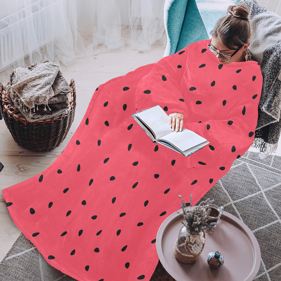 watermelon texture background Blanket Robe with Sleeves