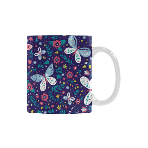 Colorful butterfly flower pattern.eps Classical White Mug (Fulfilled In US)