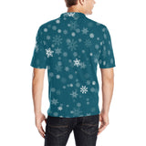 Snowflake pattern dark background Men's All Over Print Polo Shirt