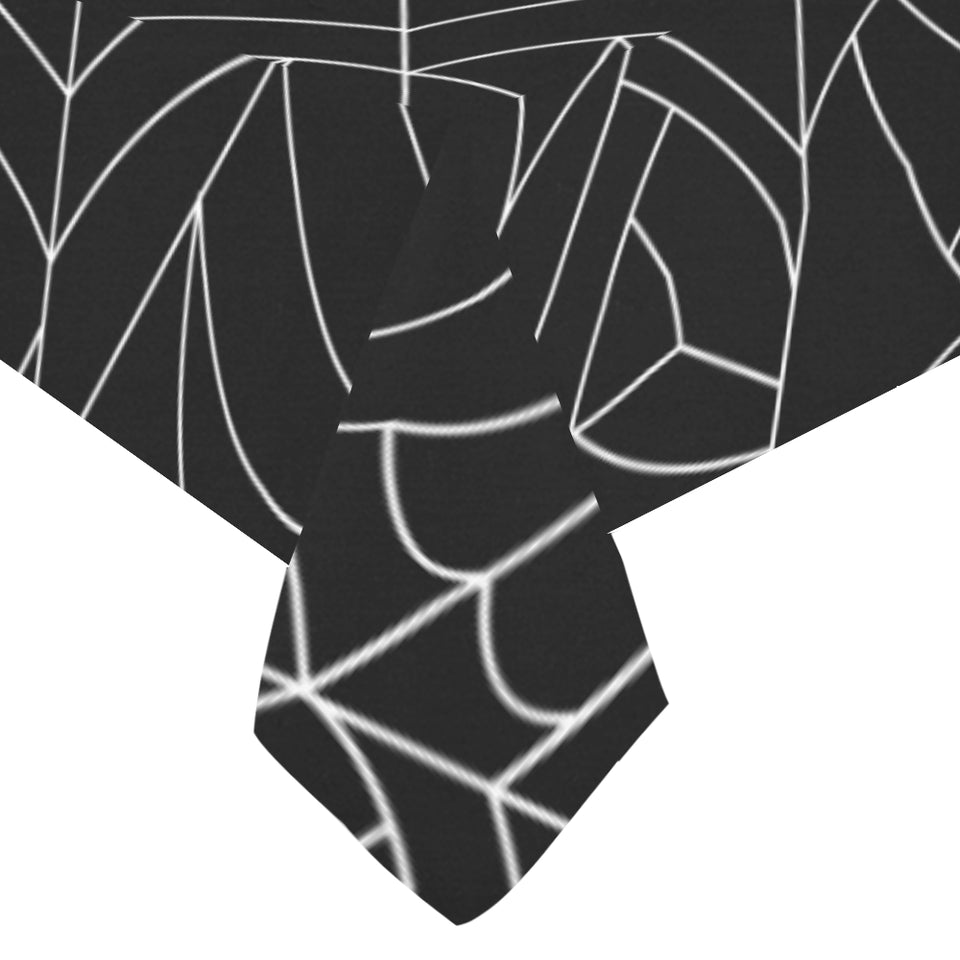 Spider web pattern Black background white cobweb Tablecloth