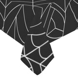Spider web pattern Black background white cobweb Tablecloth