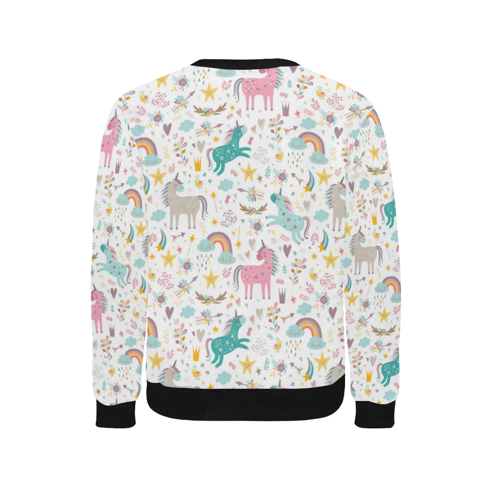 Colorful unicorn pattern Men's Crew Neck Sweatshirt
