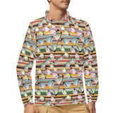 Sun Glasses Pattern Print Design 02 Men's Long Sleeve Polo Shirt