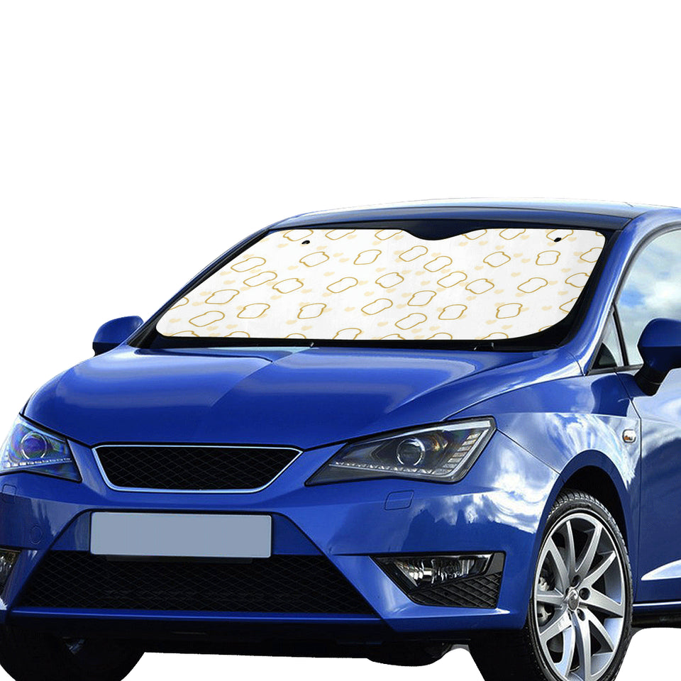 Bread Toast Pattern Print Design 01 Car Sun Shade