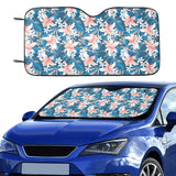 Hibiscus Pattern Print Design 02 Car Sun Shade