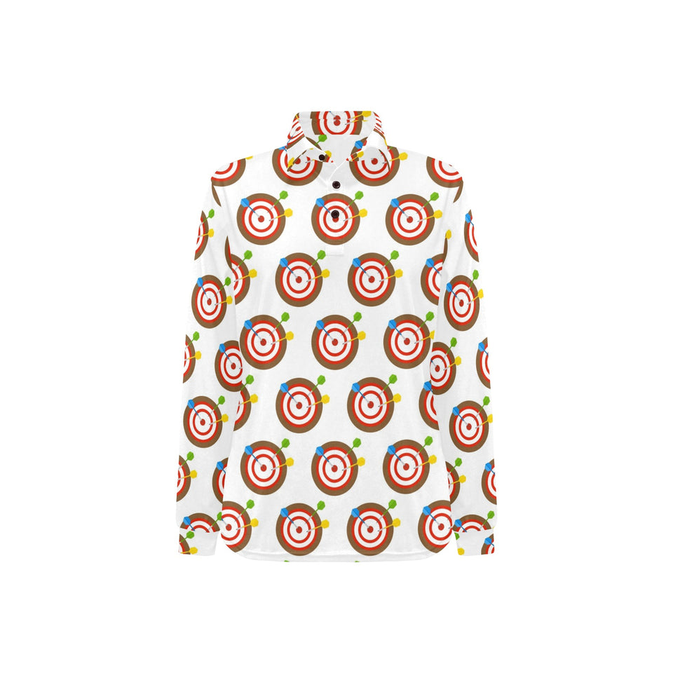 Darts Pattern Print Design 04 Women's Long Sleeve Polo Shirt