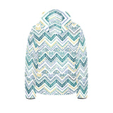 zigzag chevron paint design pattern Kids' Boys' Girls' Padded Hooded Jacket