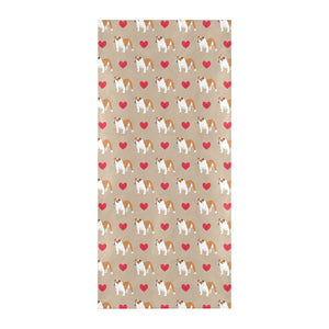 English Bulldog Pattern Print Design 05 Beach Towel