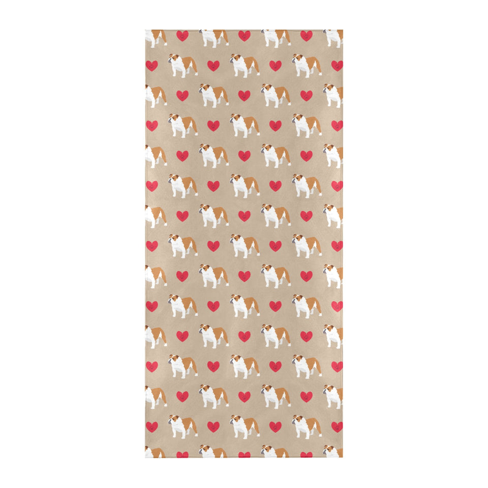 English Bulldog Pattern Print Design 05 Beach Towel