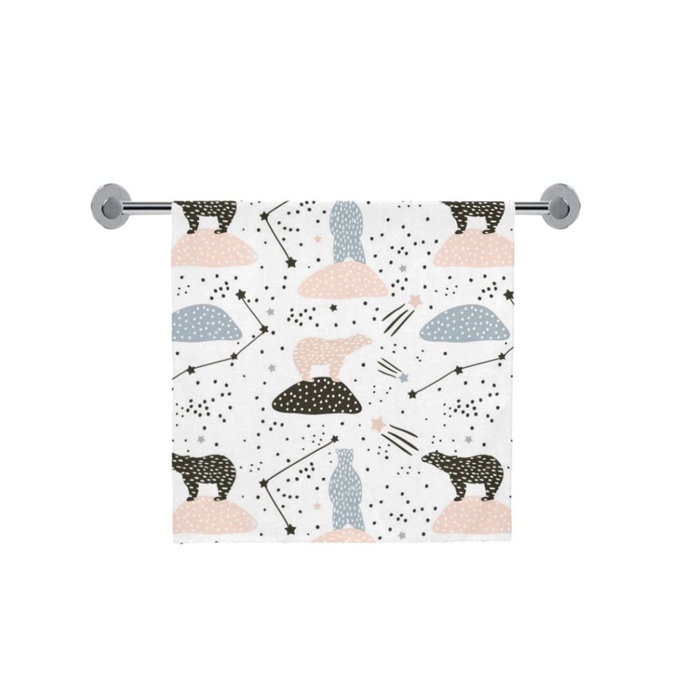 Polar bears star poka dot pattern Bath Towel