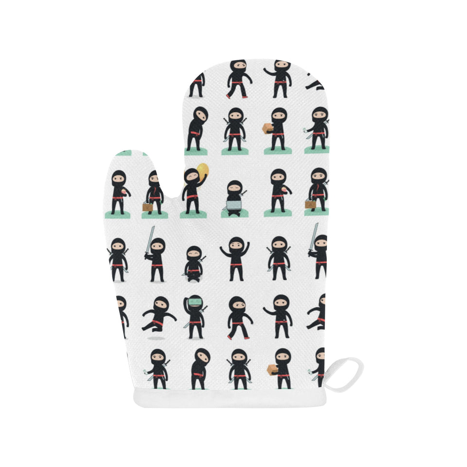 Cute ninja katana sword pattern Heat Resistant Oven Mitts