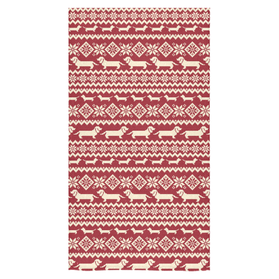 Dachshund Nordic pattern Bath Towel