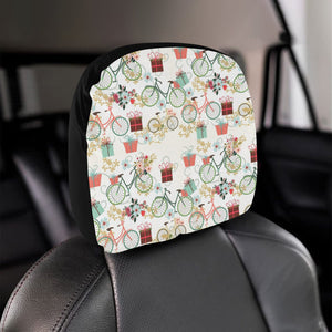 Bicycle Pattern Print Design 05 Car Headrest Cover