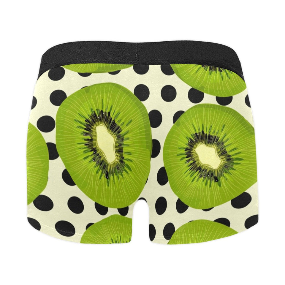 kiwi black dot background Men's All Over Print Boxer Briefs Men's Underwear