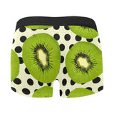 kiwi black dot background Men's All Over Print Boxer Briefs Men's Underwear