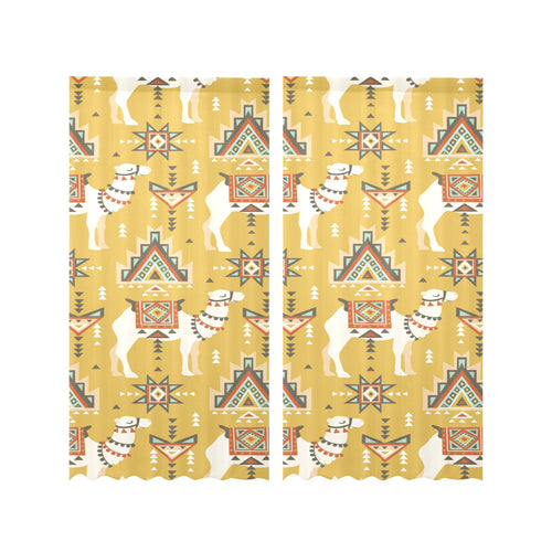 Camels ethnic motif pattern Gauze Curtain
