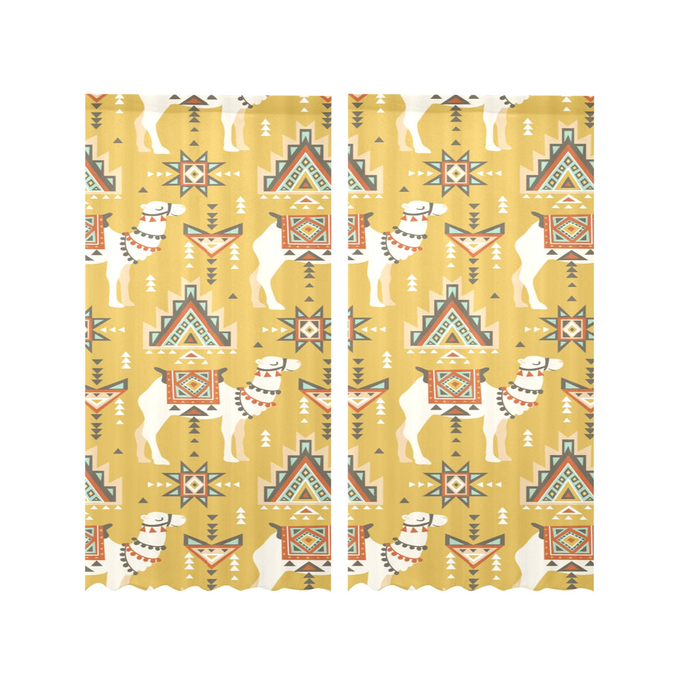 Camels ethnic motif pattern Gauze Curtain