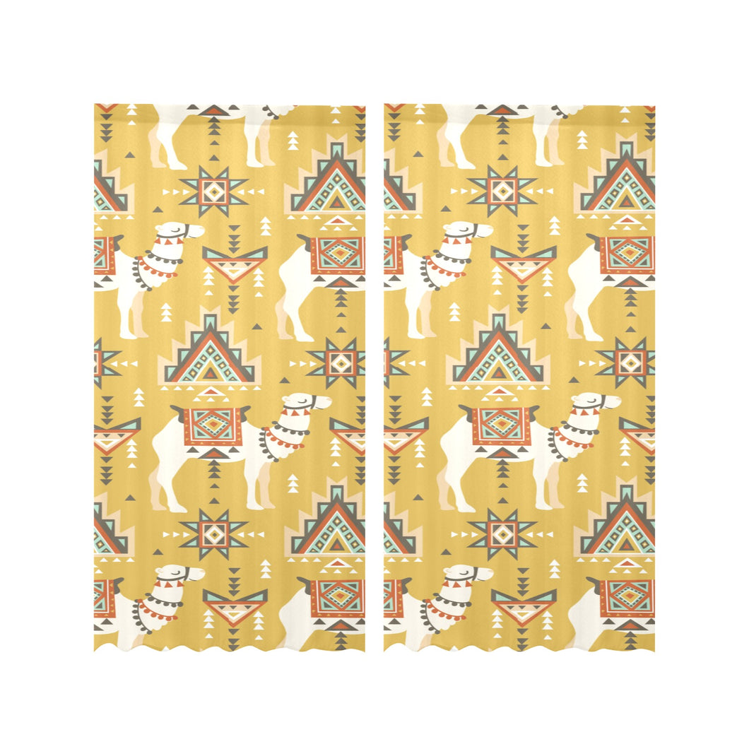 Camels ethnic motif pattern Gauze Curtain